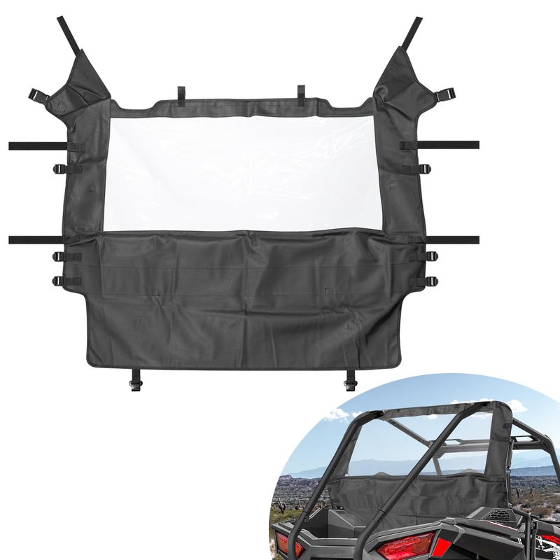 MFC Middle Clear Rear Window Windshield Compatible With For UTV Polaris RZR 900 1000 XP 4 Turbo Trail EPS 2014-2022 Soft Full Rear Windscreen Back Cover - Image 1